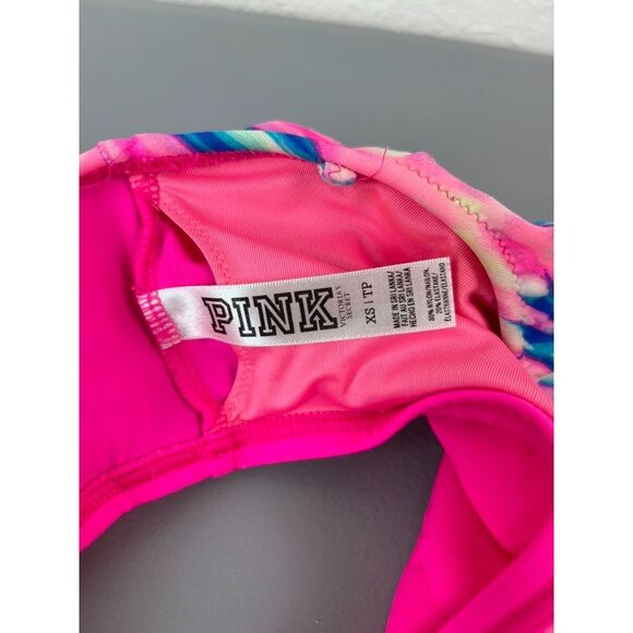 Victoria's Secret PINK tie dye women's‎ XS bandeau bikini top ruffle strapless - Picture 2 of 5